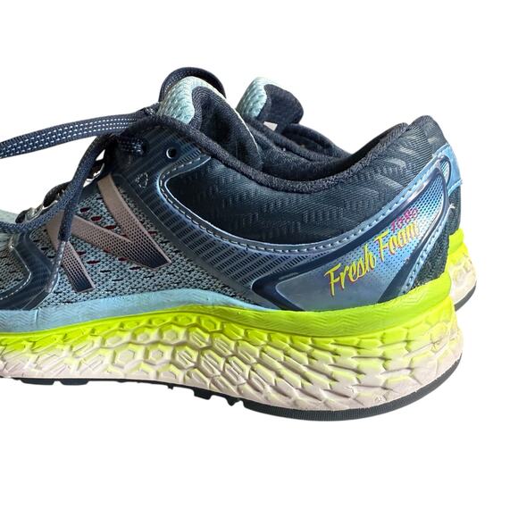 New Balance Fresh Foam 1080v7 Running Shoes, Blue Yellow, Women's 8.5 - Picture 6 of 10